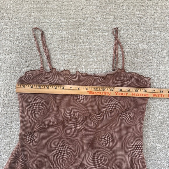 Urban Outfitters Mesh Optical Illusion Mini Dress Babydoll Lettuce Edge Large - Picture 4 of 7